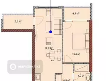 2-комнатная квартира, этаж 14 из 35, 58 м²