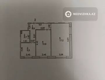 2-комнатная квартира, этаж 1 из 5, 42 м²