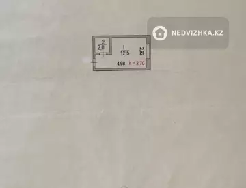 1-комнатная квартира, этаж 3 из 4, 14 м²