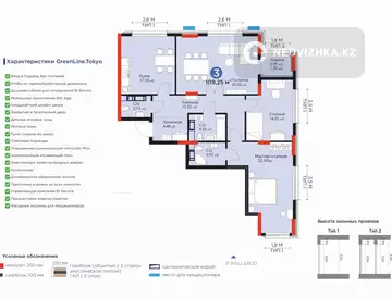 3-комнатная квартира, этаж 12 из 12, 110 м²