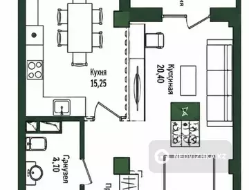 2-комнатная квартира, этаж 9 из 9, 46 м²