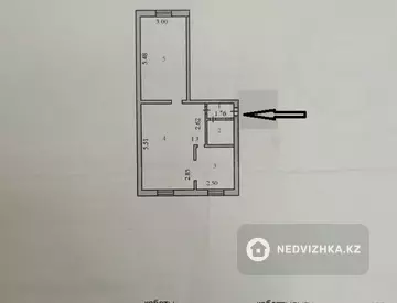 2-комнатная квартира, этаж 5 из 5, 49 м²