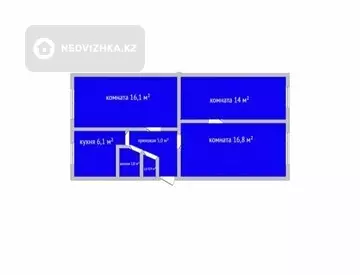 3-комнатная квартира, этаж 1 из 5, 61 м²