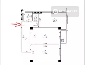 2-комнатная квартира, этаж 9 из 10, 81 м²