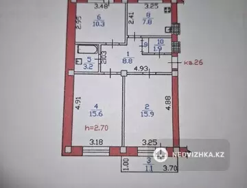 3-комнатная квартира, этаж 2 из 5, 66 м²