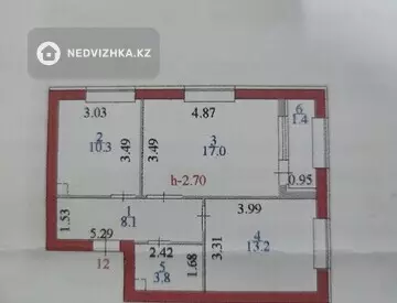 2-комнатная квартира, этаж 4 из 9, 54 м²