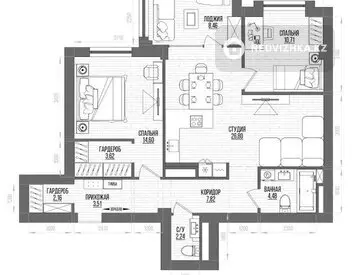 3-комнатная квартира, этаж 5 из 10, 84 м²