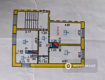 3-комнатная квартира, этаж 2 из 2, 46 м²