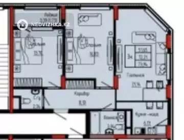 3-комнатная квартира, этаж 7 из 9, 74 м²
