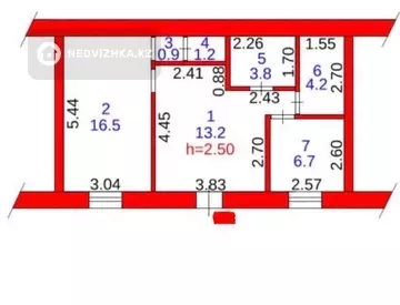 2-комнатная квартира, этаж 1 из 9, 46 м²