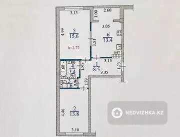2-комнатная квартира, этаж 2 из 10, 57 м²