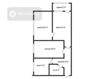 3-комнатная квартира, этаж 2 из 5, 51 м²