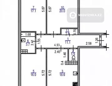 3-комнатная квартира, этаж 9 из 10, 100 м²