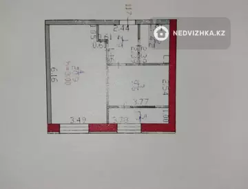 1-комнатная квартира, этаж 7 из 12, 42 м²