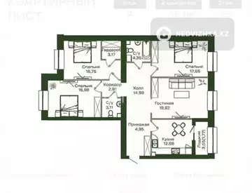 4-комнатная квартира, этаж 9 из 9, 118 м²