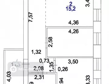 2-комнатная квартира, этаж 5 из 5, 59 м²
