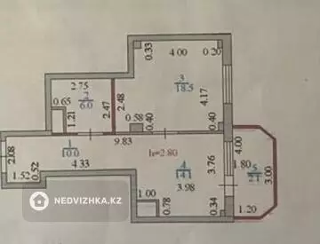 1-комнатная квартира, этаж 3 из 17, 50 м²