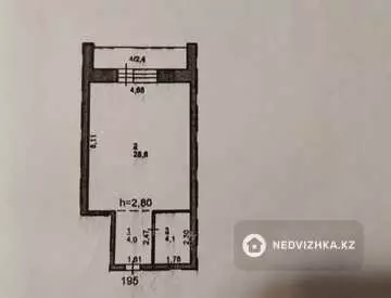 1-комнатная квартира, этаж 9 из 9, 39 м²