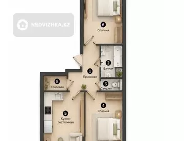 3-комнатная квартира, этаж 5 из 7, 72 м²