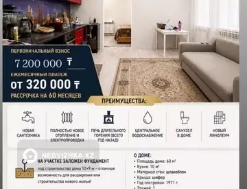 3-комнатный дом, 6 соток, 60 м²