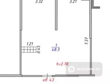 2-комнатная квартира, этаж 9 из 9, 48 м²