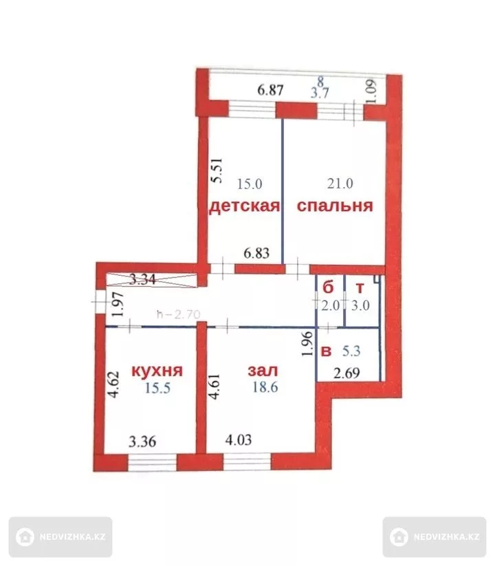 100 м², 3-комнатная квартира, этаж 3 из 8, 100 м², изображение - 1